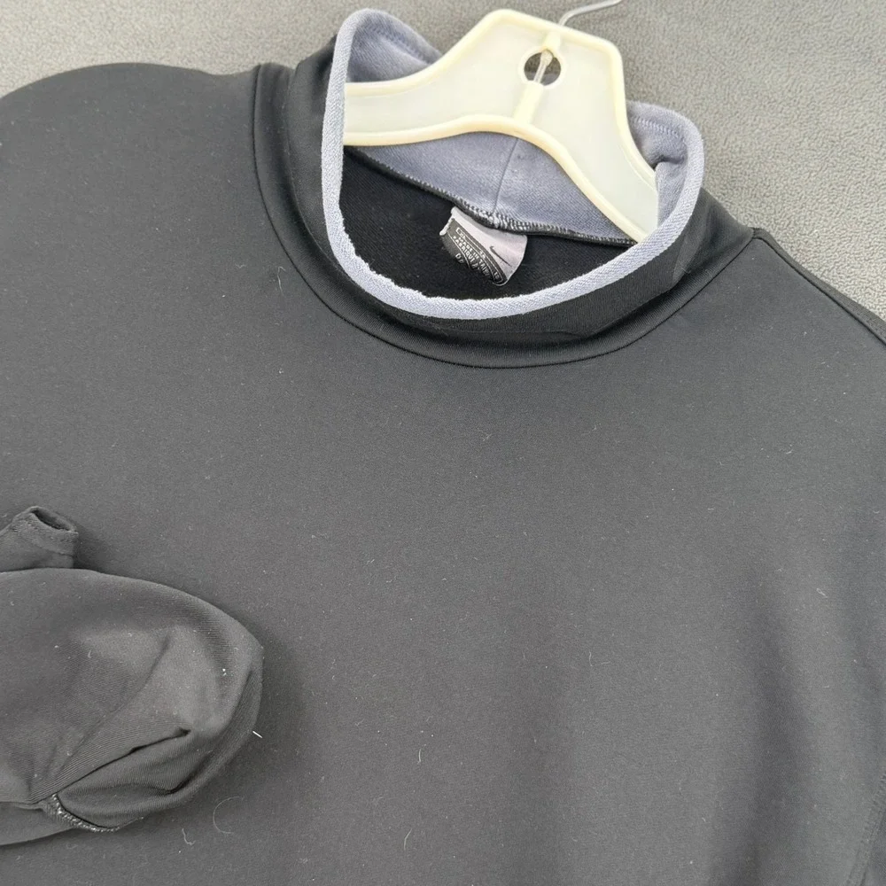 Nike Dri-FIT Men's XL Mock Neck Long Sleeve Running Shirt Black Y2K Thumbholes